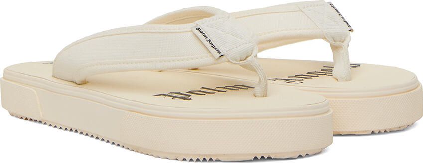 Palm Angels Off-White Logo Flip Flops - Picture 2