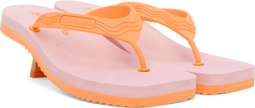 Palm Angels Pink & Orange Kitten Heeled Sandals - Picture 2