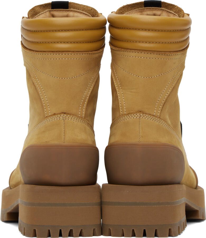 Palm Angels Tan Paneled Ankle Boots