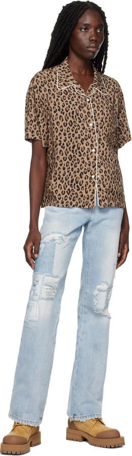 Palm Angels Tan Paneled Ankle Boots - Picture 4