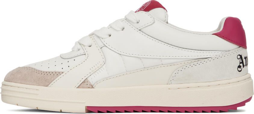 Palm Angels White & Pink University Sneakers - Picture 3