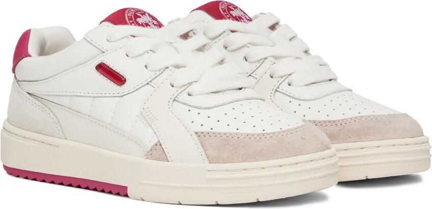 Palm Angels White & Pink University Sneakers - Picture 2