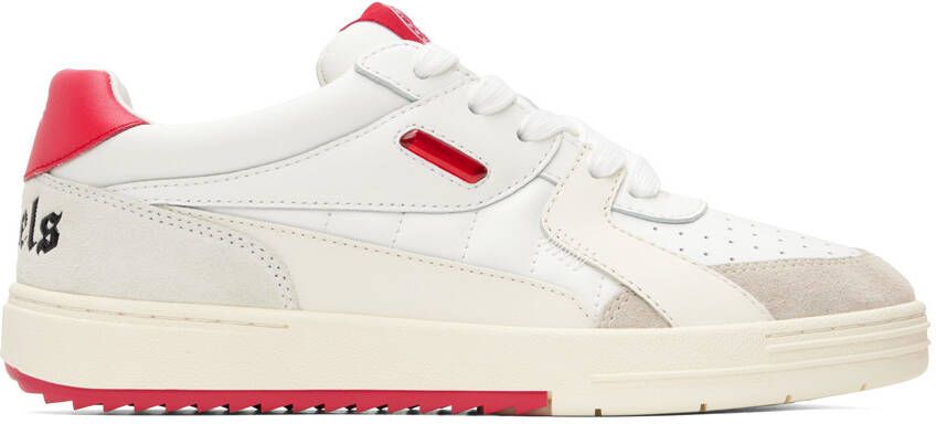 Palm Angels White & Red University Sneakers