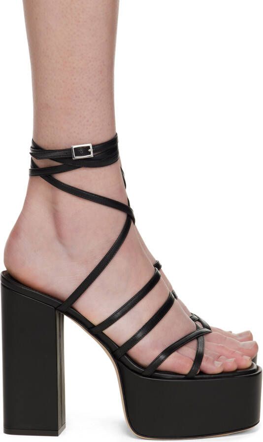 Paris Texas Black Evita Heeled Sandals