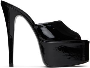 Paris Texas Black Marina Heeled Sandals