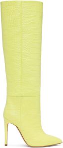 Paris Texas Green Croc-Effect Tall Boots