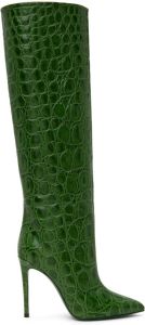 Paris Texas Green Croc-Embossed Tall Boots