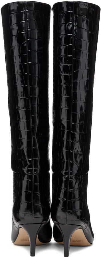 Paris Texas Black Croc Tall Boots - Picture 3