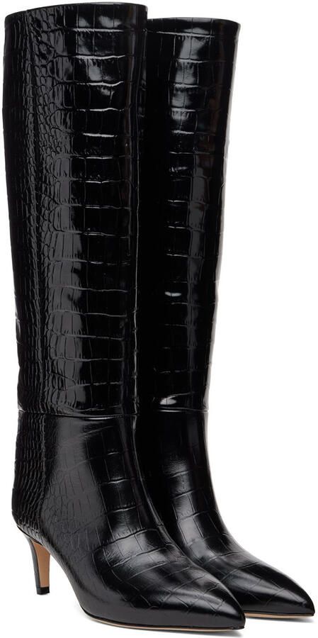 Paris Texas Black Croc Tall Boots - Picture 2