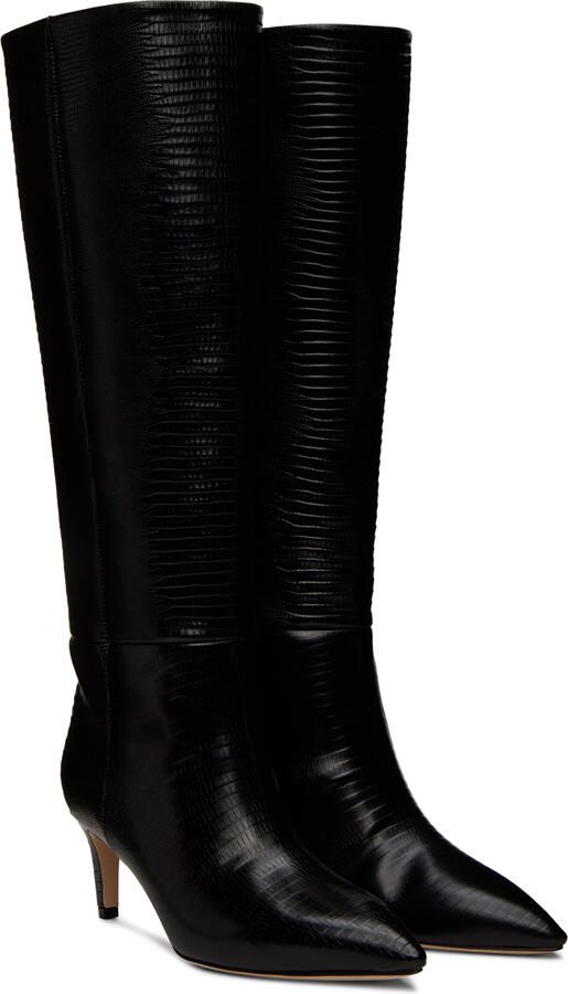 Paris Texas Black Croc Tall Boots