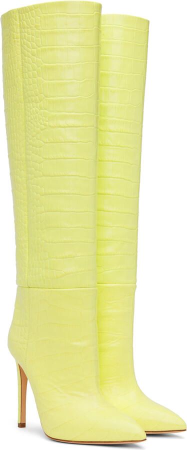 Paris Texas Green Croc-Effect Tall Boots - Picture 2