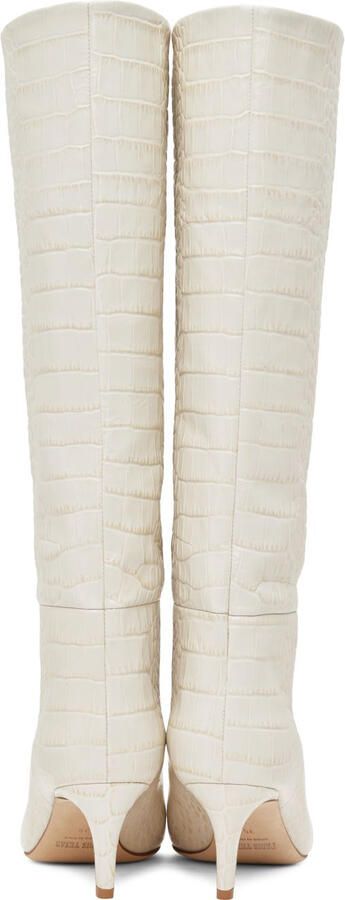 Paris Texas Off-White Croc Tall Boots - Picture 3