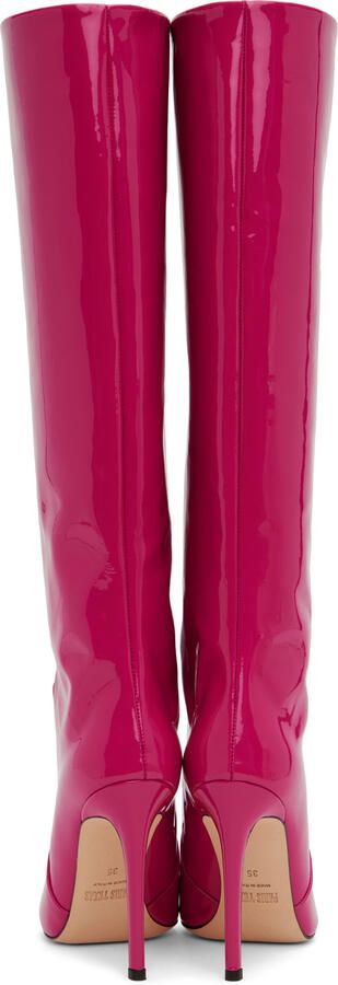 Paris Texas Pink Pointed Tall Boots - Picture 3