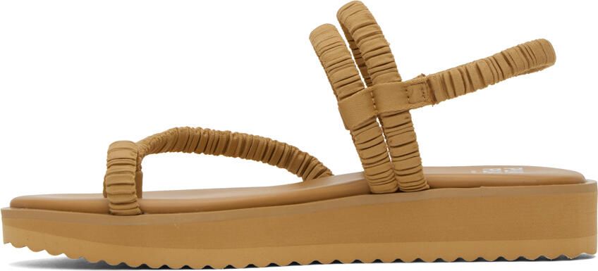 Pleats Please Issey Miyake Beige Pleats Strap Sandals - Picture 3