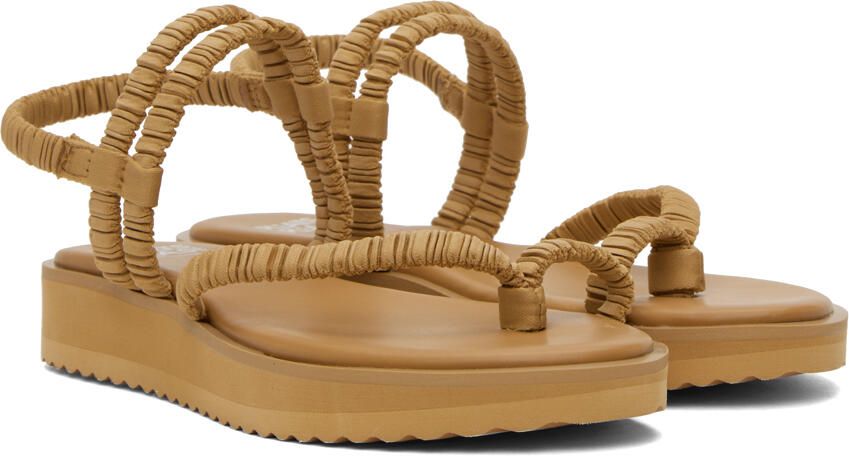 Pleats Please Issey Miyake Beige Pleats Strap Sandals - Picture 2