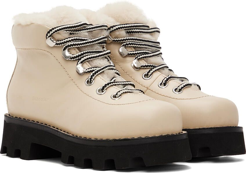 Proenza Schouler Beige Shearling Hiking Boots - Picture 3