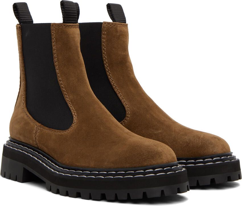 Proenza Schouler Brown Lug Sole Chelsea Boots - Picture 2