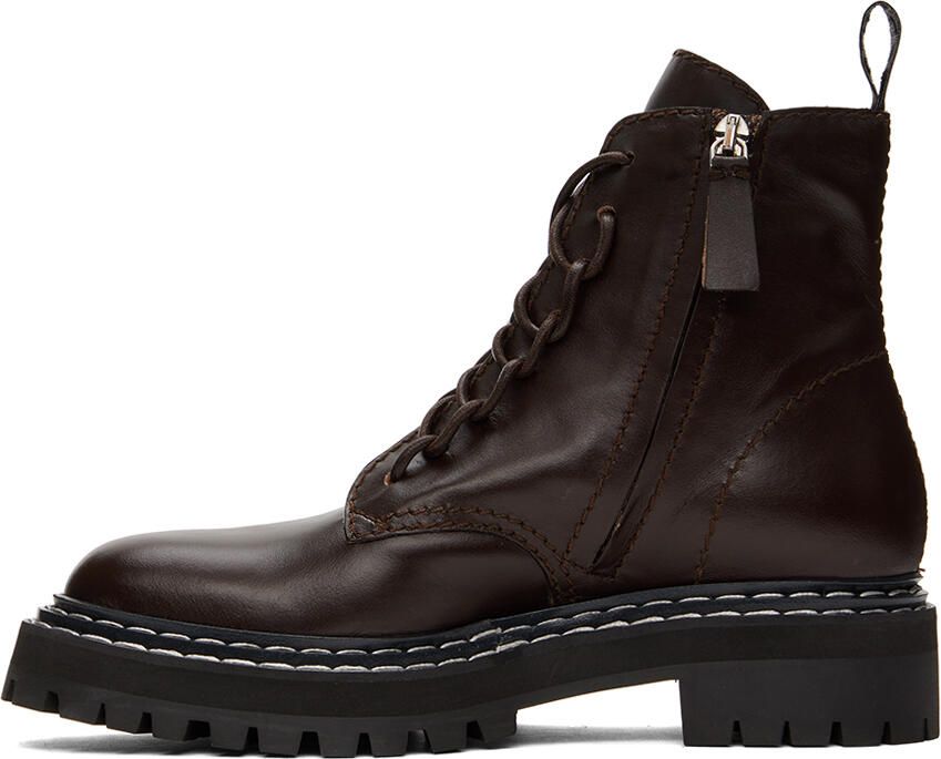 Proenza Schouler Brown Lug Sole Combat Boots - Picture 3