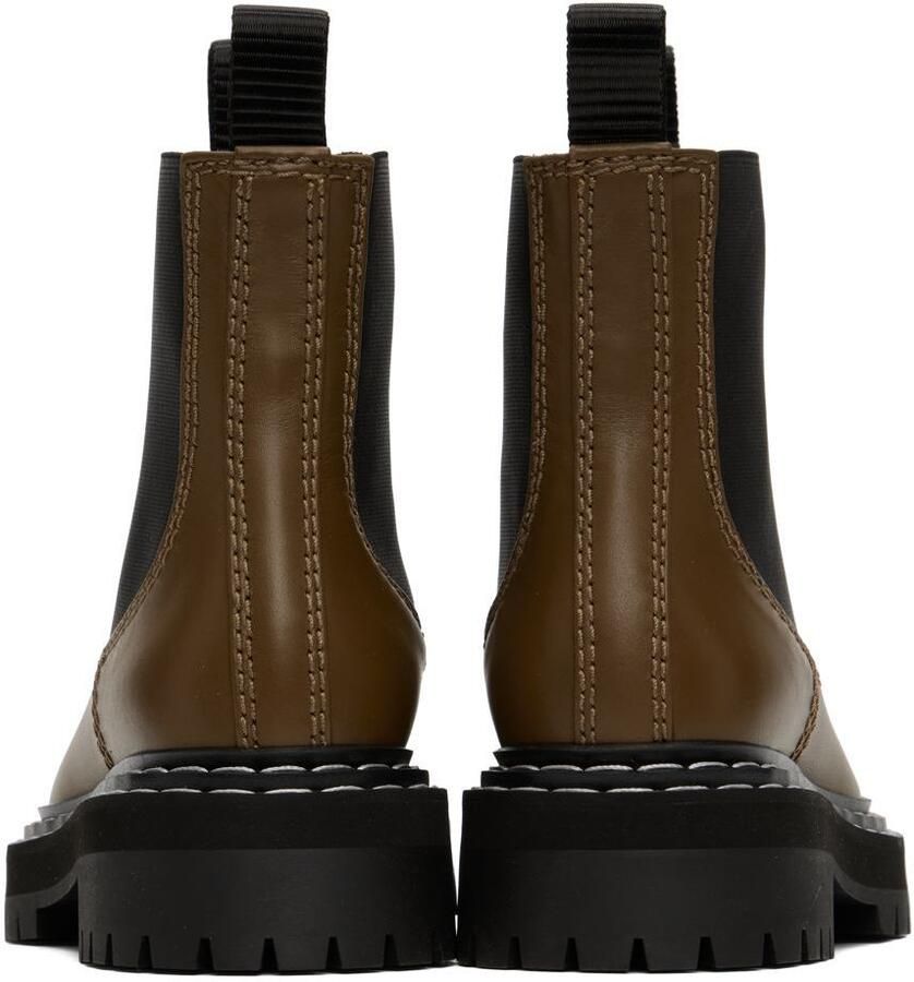 Proenza Schouler Khaki Lug Sole Chelsea Boots