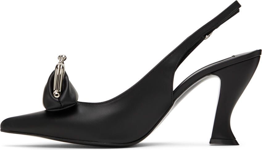 Pushbutton Black Coin Purse Heels - Picture 3