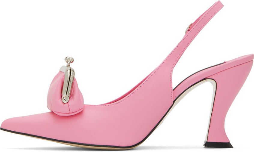 Pushbutton Pink Coin Purse Heels - Picture 3
