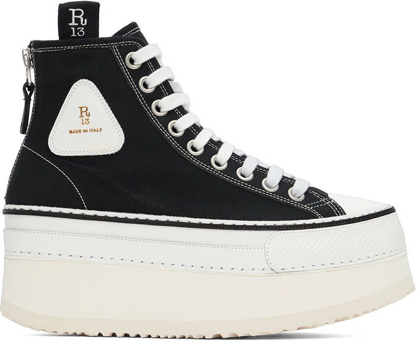R13 Black Courtney Platform Sneakers - Picture 6