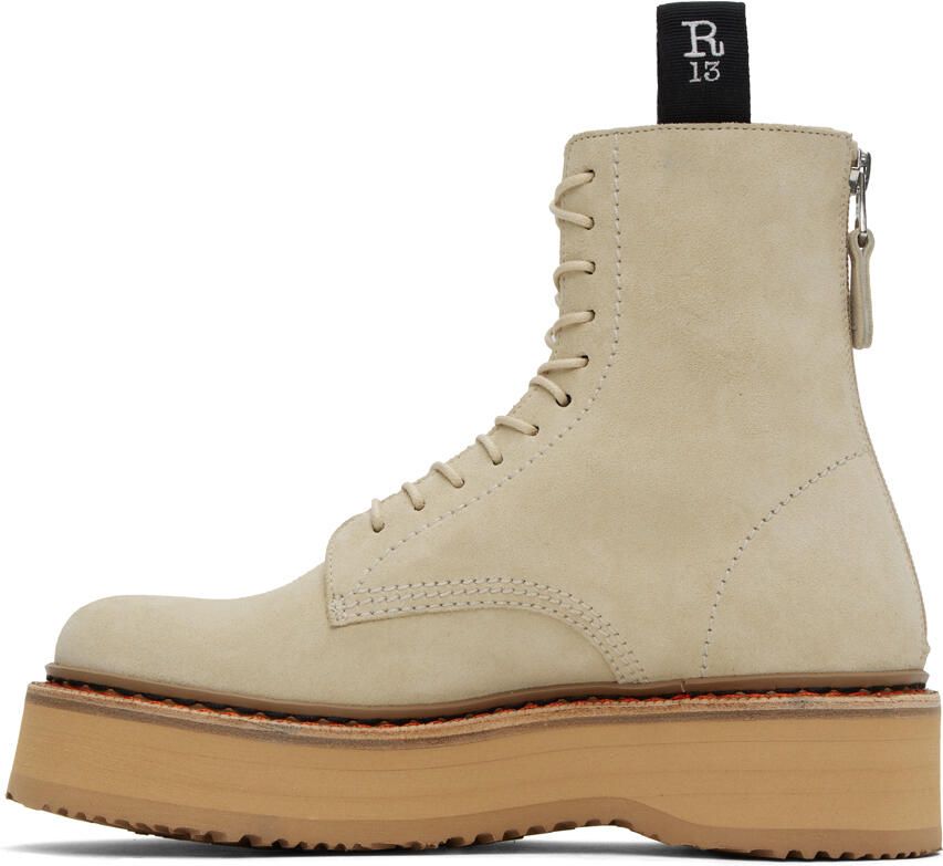 R13 Beige Single Stack Boots - Picture 2