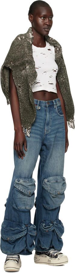 R13 Black Graffiti Double Grommet Kurt Sneakers - Picture 4