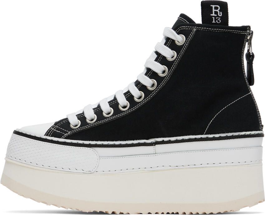 R13 Black Courtney Platform Sneakers - Picture 3