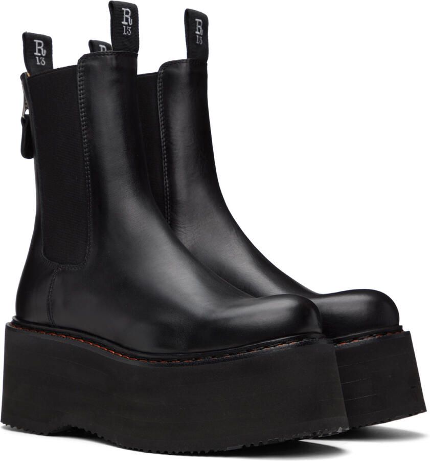 R13 Black Double Stack Boots