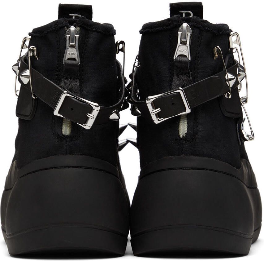 R13 Black Pyramid Studded Kurt Sneakers