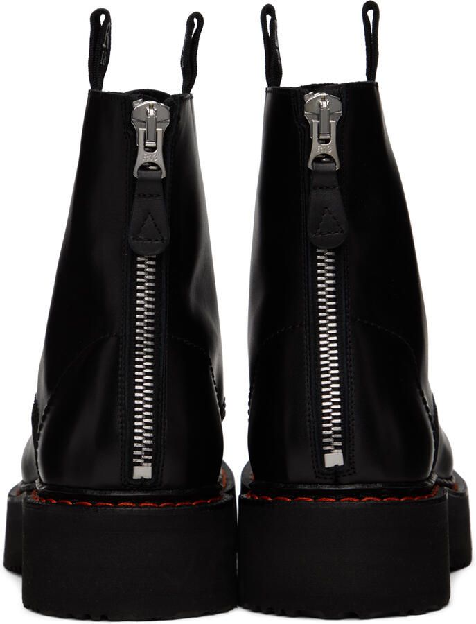 R13 Black Single Stack Platform Lace-Up Boots - Picture 4