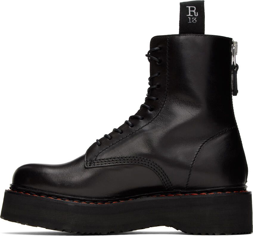 R13 Black Single Stack Boots