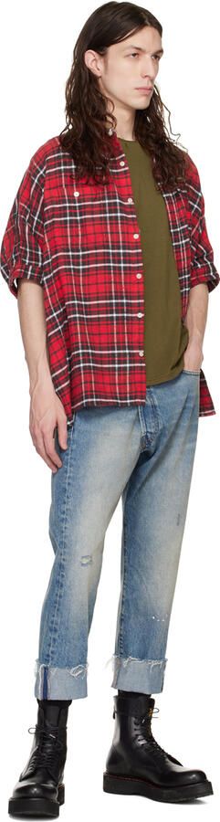 R13 Black Single Stack Lace-Up Boots - Picture 4