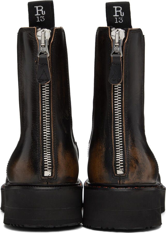 R13 Black Single Stack Chelsea Boots - Picture 3