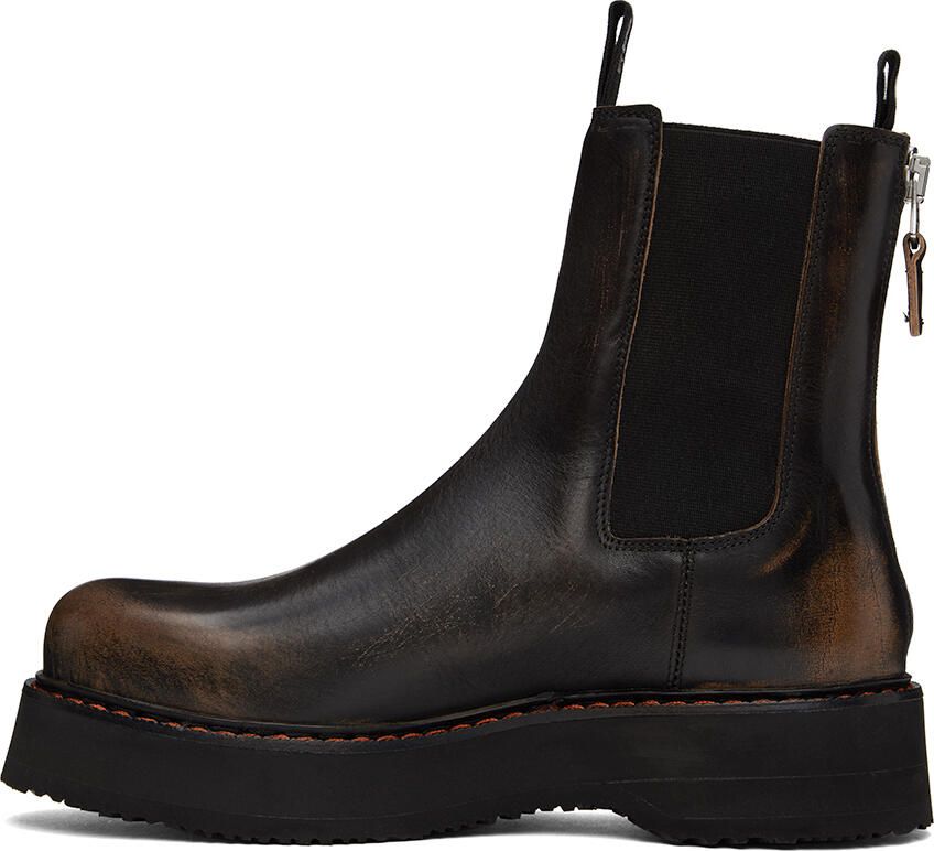 R13 Black Single Stack Chelsea Boots - Picture 2