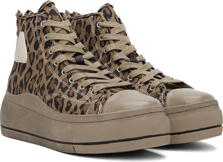 R13 Brown Leopard Kurt Sneakers - Picture 2