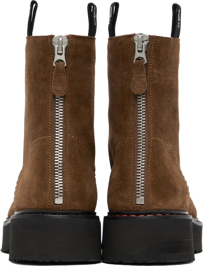 R13 Brown Single Stack Boots - Picture 3