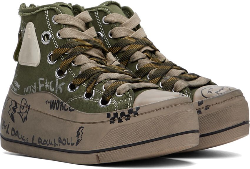 R13 Green Double Grommet Kurt Sneakers - Picture 2