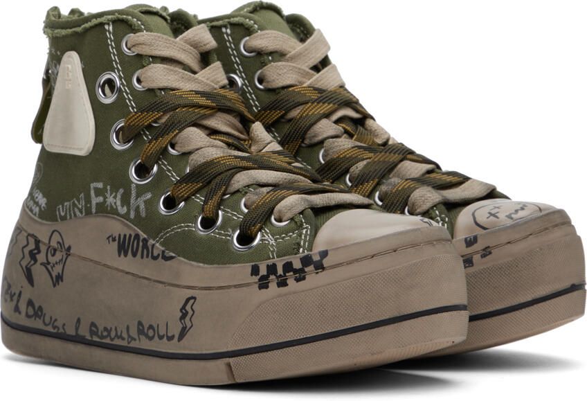 R13 Green Double Grommet Kurt Sneakers - Picture 2