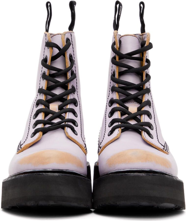 R13 Purple & Tan Stacked Platform Boots - Picture 2