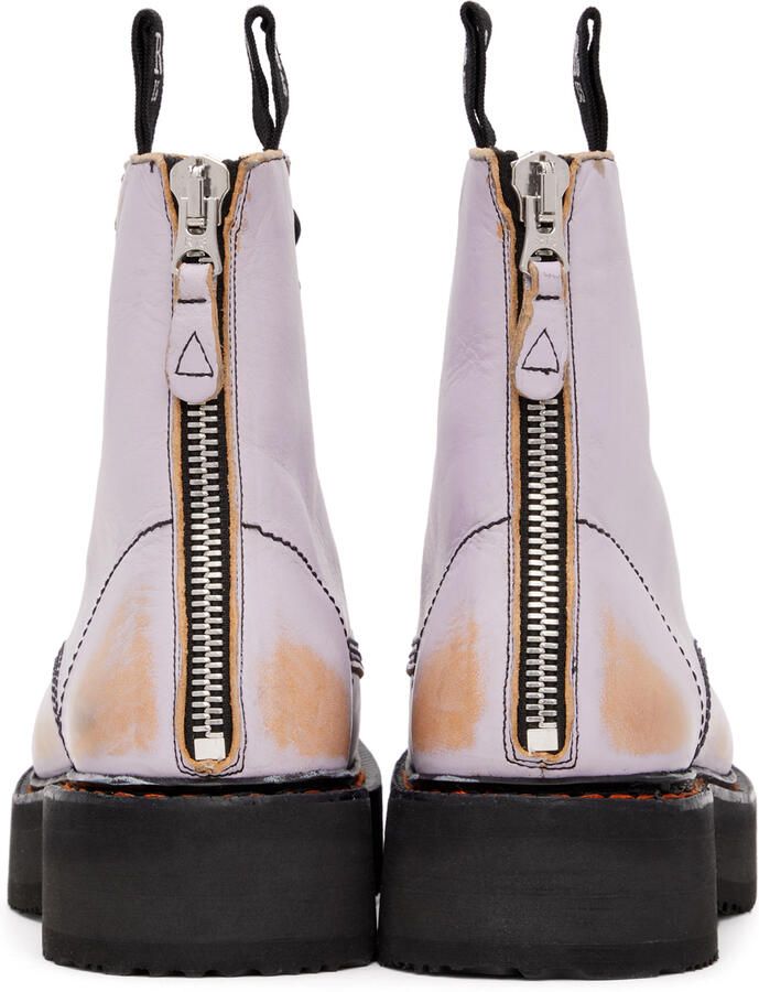 R13 Purple & Tan Stacked Platform Boots - Picture 3