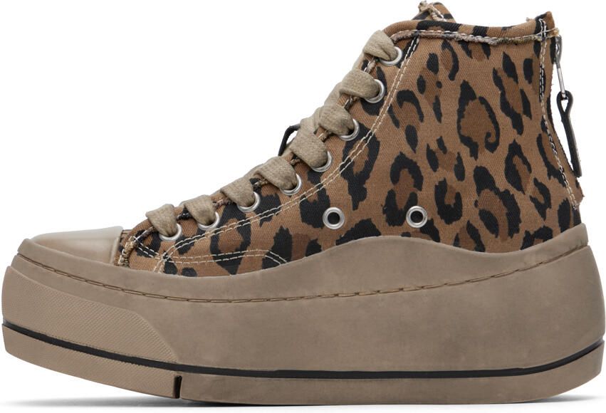 R13 Brown Leopard Kurt Sneakers - Picture 3