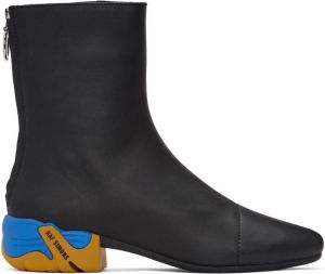 Raf Simons Black & Yellow Solaris-2 Zip-Up Boots