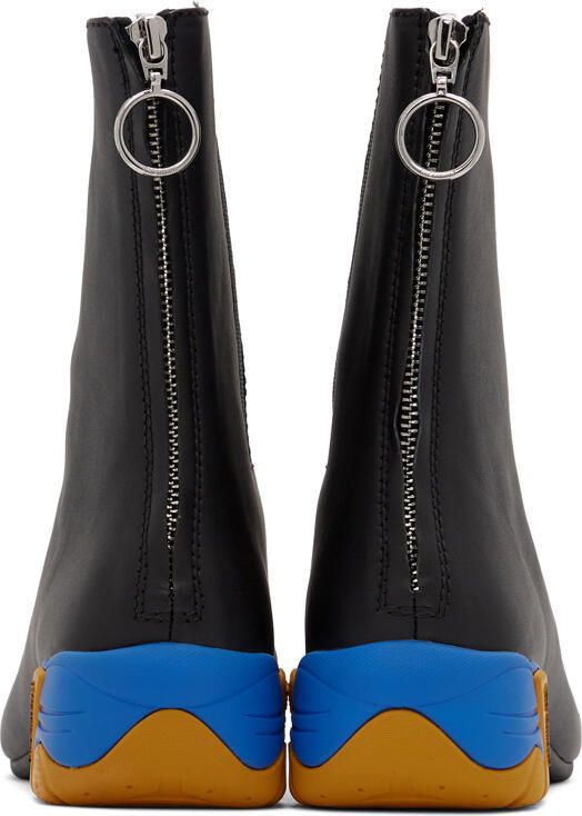 Raf Simons Black & Yellow Solaris-2 Zip-Up Boots - Picture 3