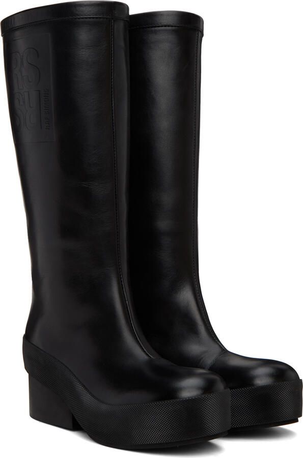 Raf Simons Black Embossed Boots - Picture 3