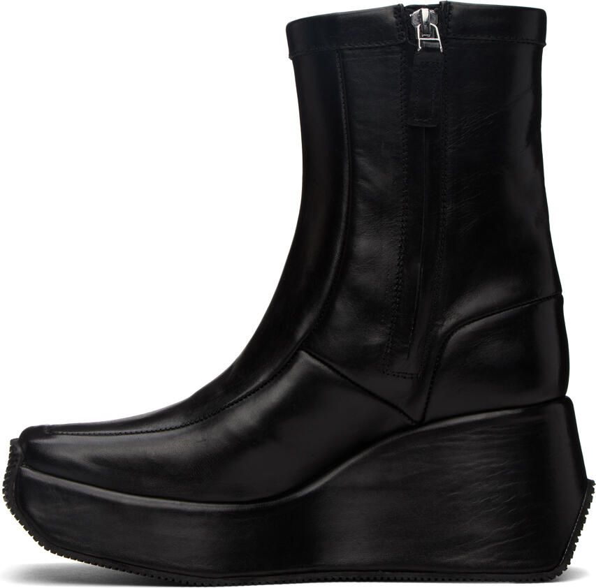 Raf Simons Black Leather Ankle Boots
