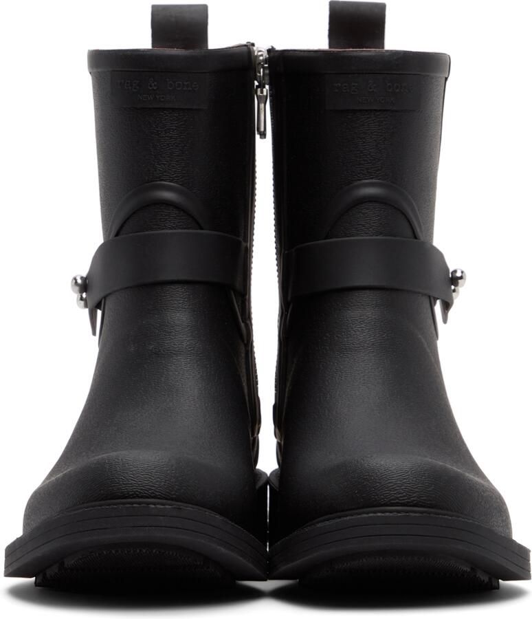 Rag & bone Black Moto Rain Boots