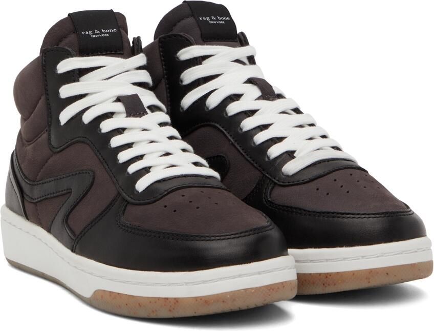Rag & bone Black Retro Court Mid Sneakers - Picture 2