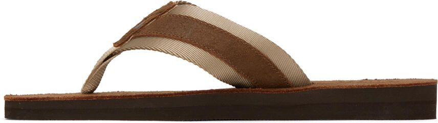 Polo Ralph Lauren Brown Vintage Bolt Flip Flops - Picture 4